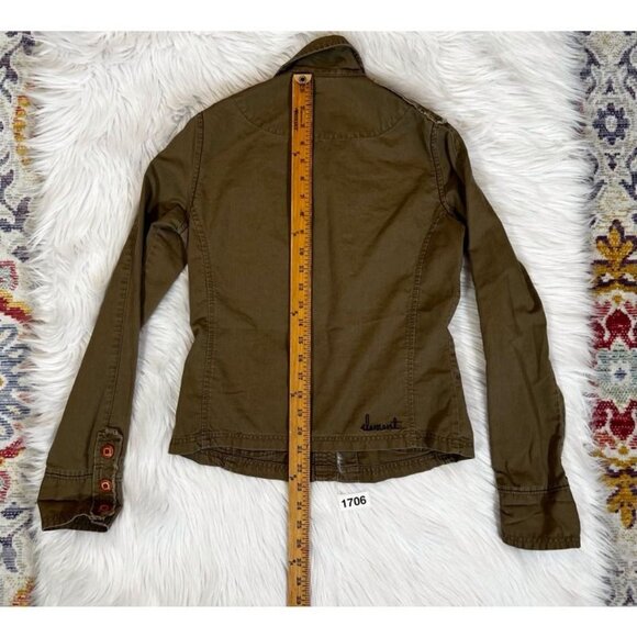 Element Military Shirt Shacket Women's XS Green Solid Long Pockets Twill Safari - Picture 5 of 10